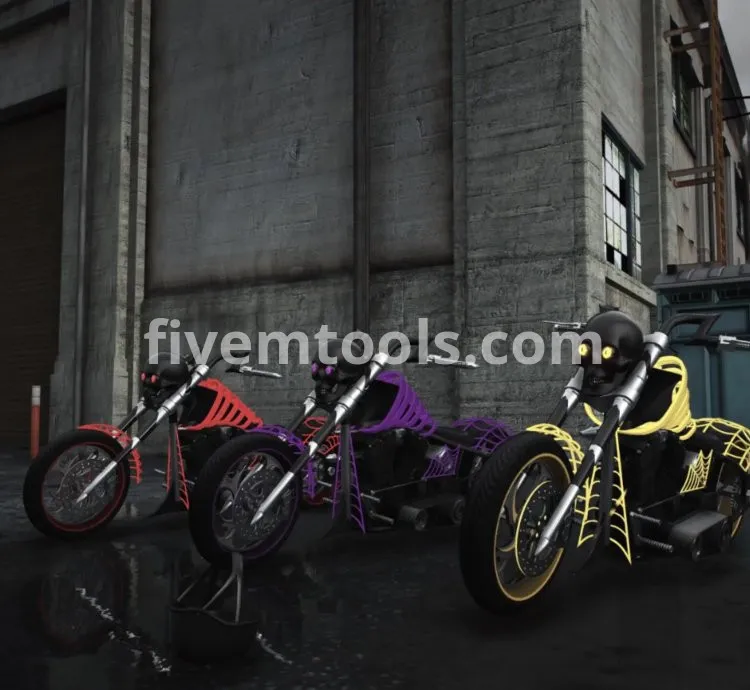 Phantom Chopper Bike Pack – FiveM Skeleton Motorcycle | Halloween Custom Bike | FiveM Ready