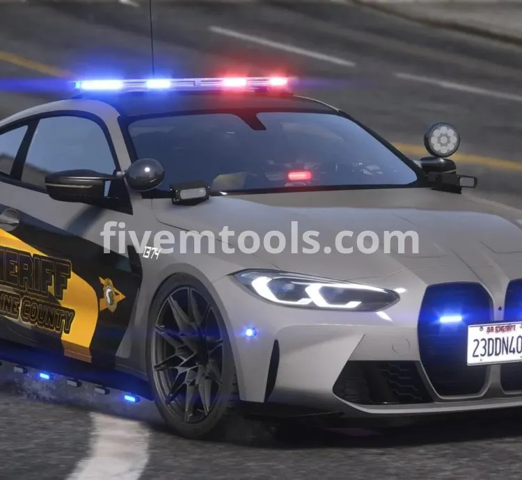 FiveM 2022 BMW M4 Debadged Police Car | High Quality Non-ELS LEO Vehicle | Optimized & FiveM Ready Patrol Car