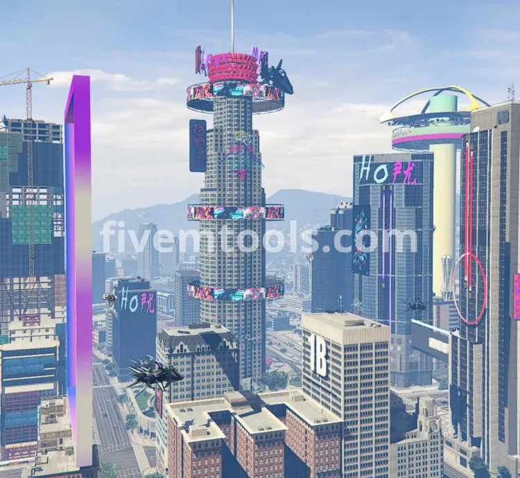 FiveM Cyberpunk City Mod | Futuristic Neon Town + Office | Sci-Fi Roleplay Map | Optimized & FiveM Ready