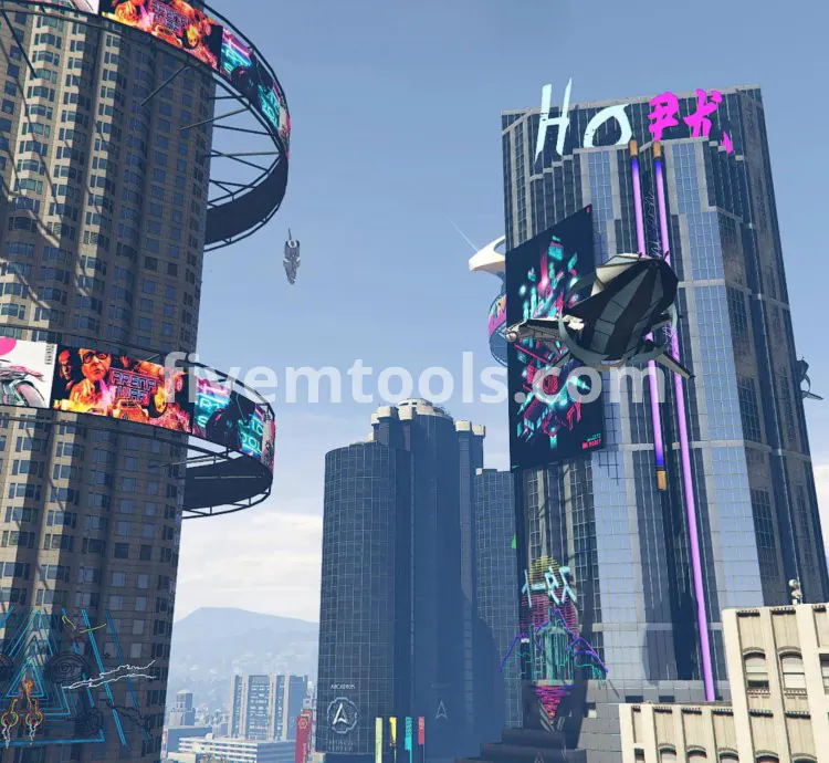 FiveM Cyberpunk City Mod | Futuristic Neon Town + Office | Sci-Fi Roleplay Map | Optimized & FiveM Ready