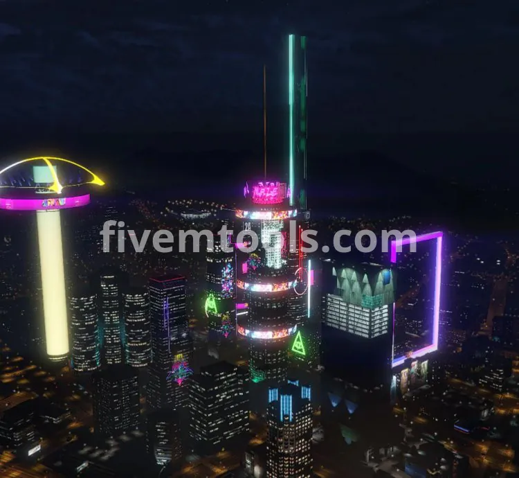 FiveM Cyberpunk City Mod | Futuristic Neon Town + Office | Sci-Fi Roleplay Map | Optimized & FiveM Ready