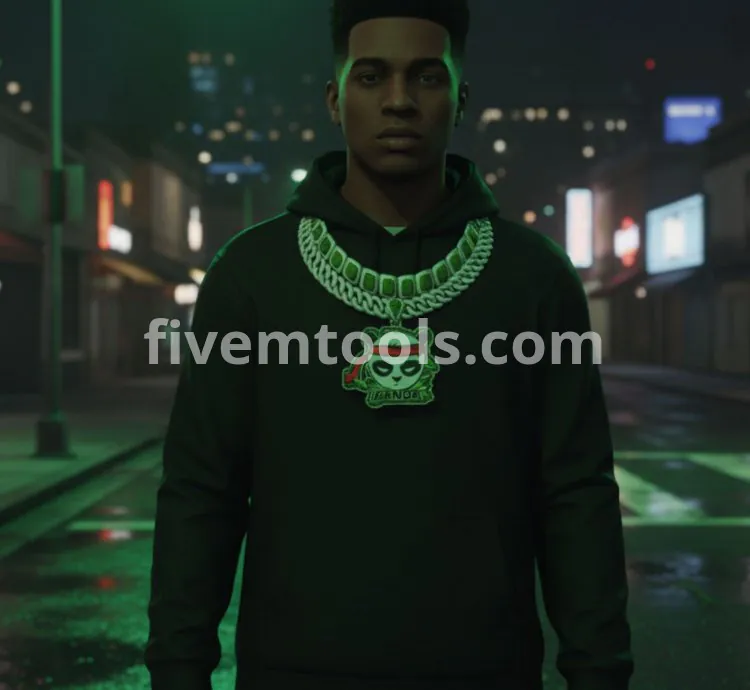 FiveM Panda Chain | Custom Diamond Necklace | Light-Up Jewelry Prop | Drag & Drop Ready