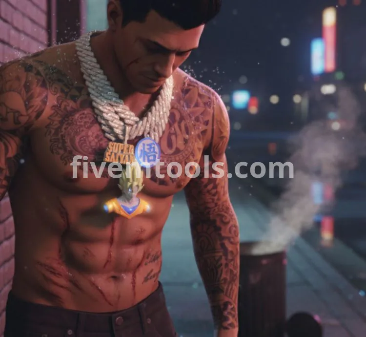FiveM Super Saiyan Chain | Japanese Style Diamond Necklace | Optimized & Drag & Drop Ready