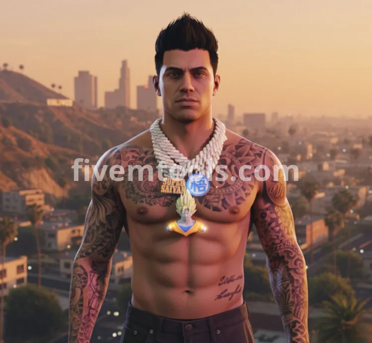 FiveM Super Saiyan Chain | Japanese Style Diamond Necklace | Optimized & Drag & Drop Ready