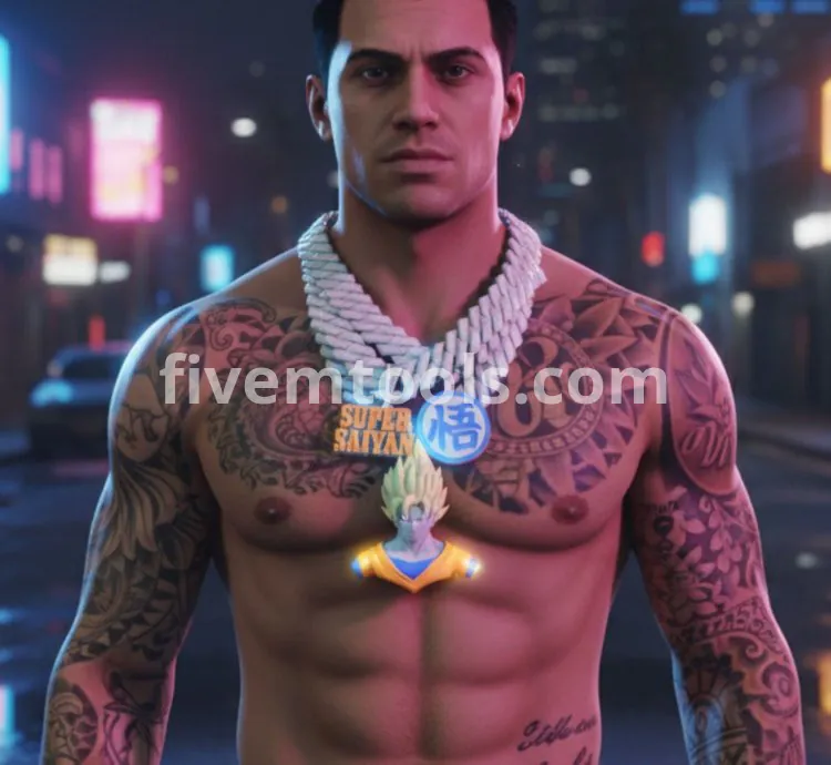 FiveM Super Saiyan Chain | Japanese Style Diamond Necklace | Optimized & Drag & Drop Ready