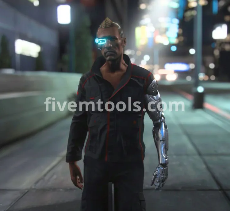 FiveM Cyber Human “Barry” Ped | Futuristic Cyborg Character | 160+ Custom Textures | Optimized & Drag & Drop Ready